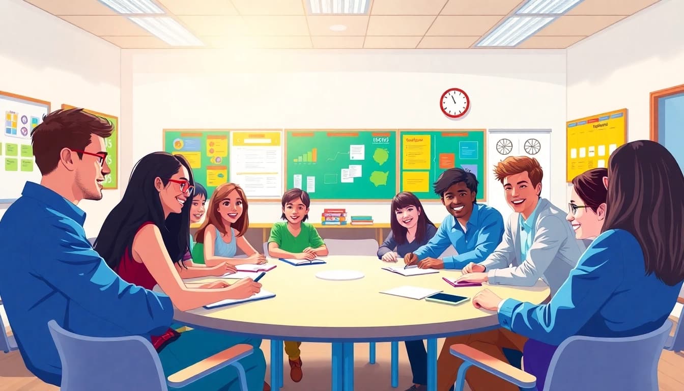 Engaging students in a collaborative Education environment showcasing diversity.