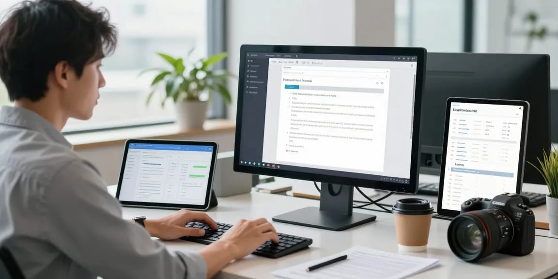 AI technology detecting fraud receipts through advanced document verification process in a modern office.