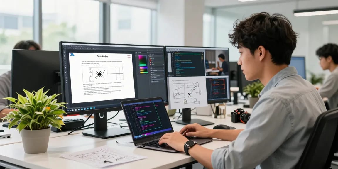 Snipaste's screenshot tool being used in a modern office setup enhancing productivity.