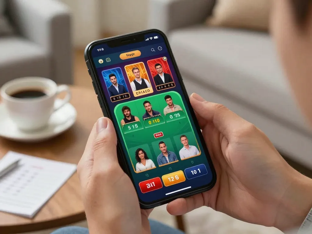Player enjoying a dynamic blackjack game on tg88 mobile app, showcasing competitive gameplay in a cozy home setting.