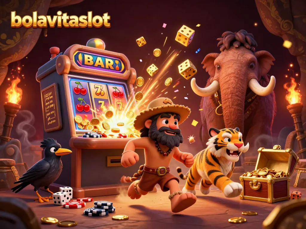 Experience the excitement of bolavitaslot with vibrant casino action from the caveman and saber-tooth duo.