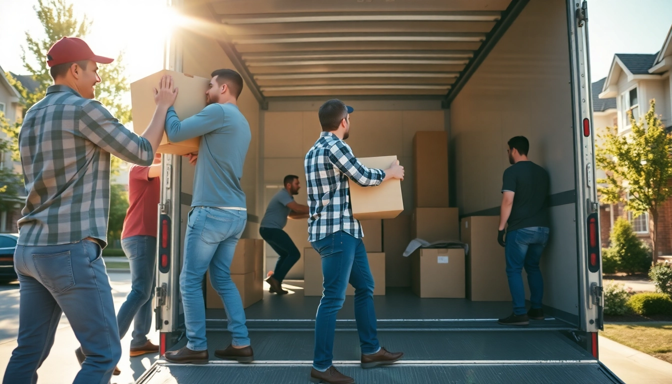 Movers Edmonton team efficiently loading furniture into a moving truck, showcasing professionalism.