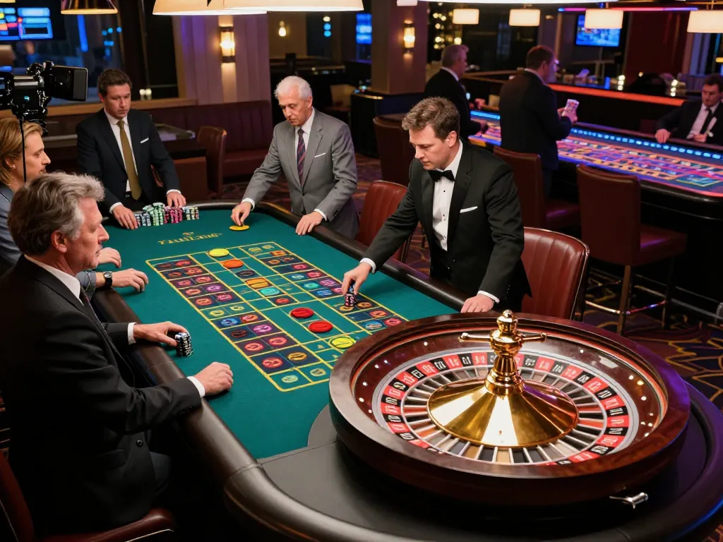 Experience the thrill of roulette at NHÀ CÁI G28 with players engaged in the excitement of betting and winning.
