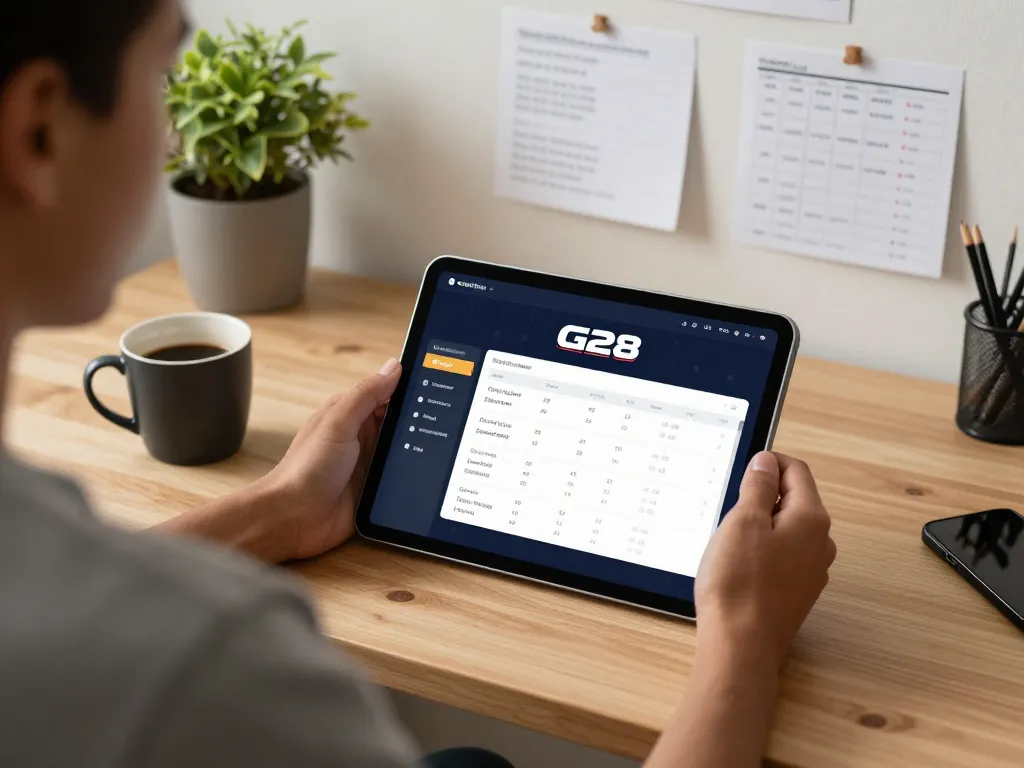 Engaging with g28 bookmaker app in a cozy online gaming workspace