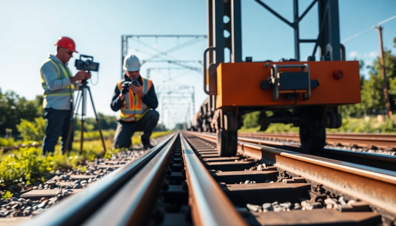 Track Inpection process showcasing engineers inspecting railway tracks for safety.