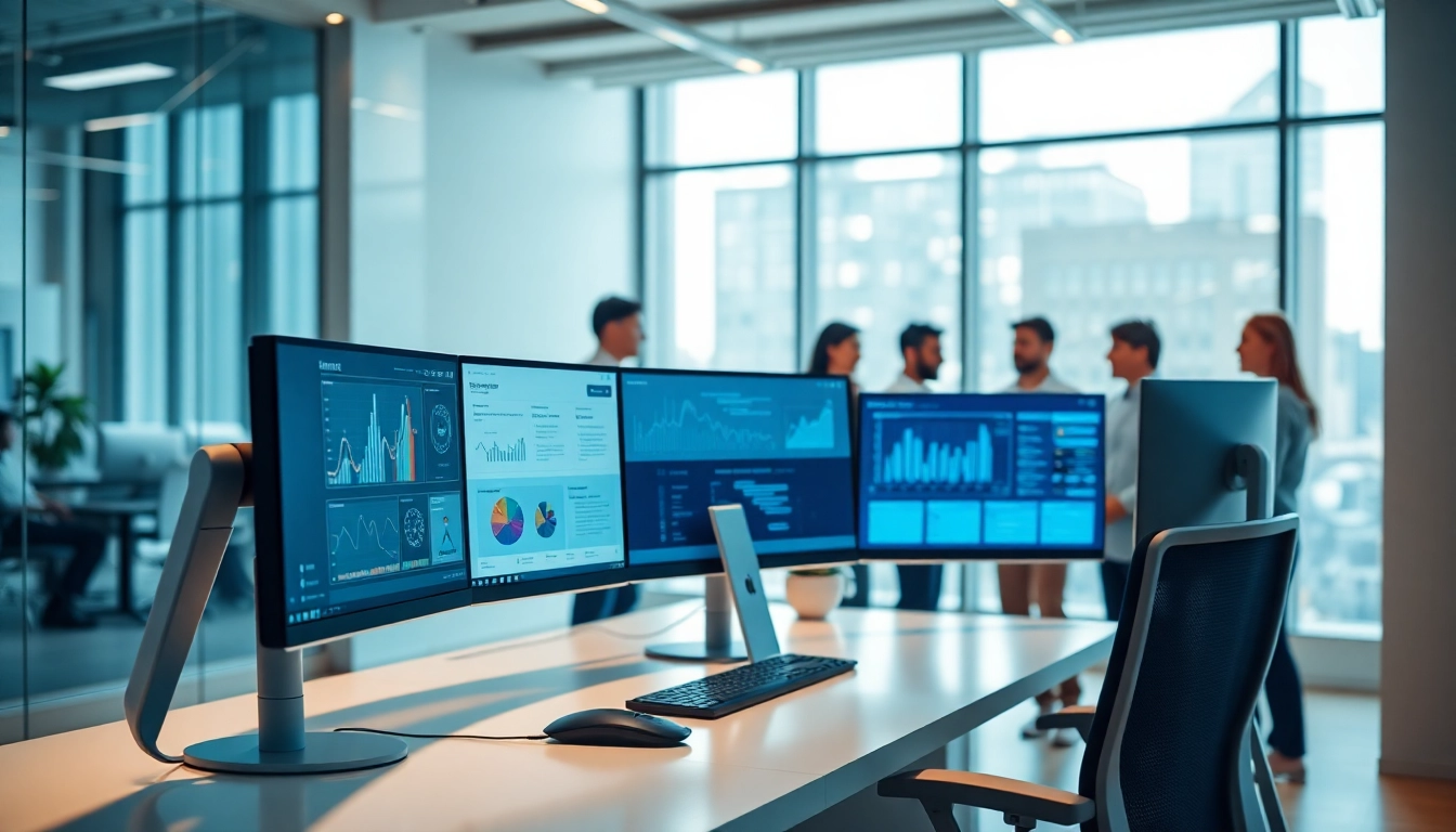 AI assistant for enterprise teams enhancing productivity through cutting-edge collaborative tools in a modern office.