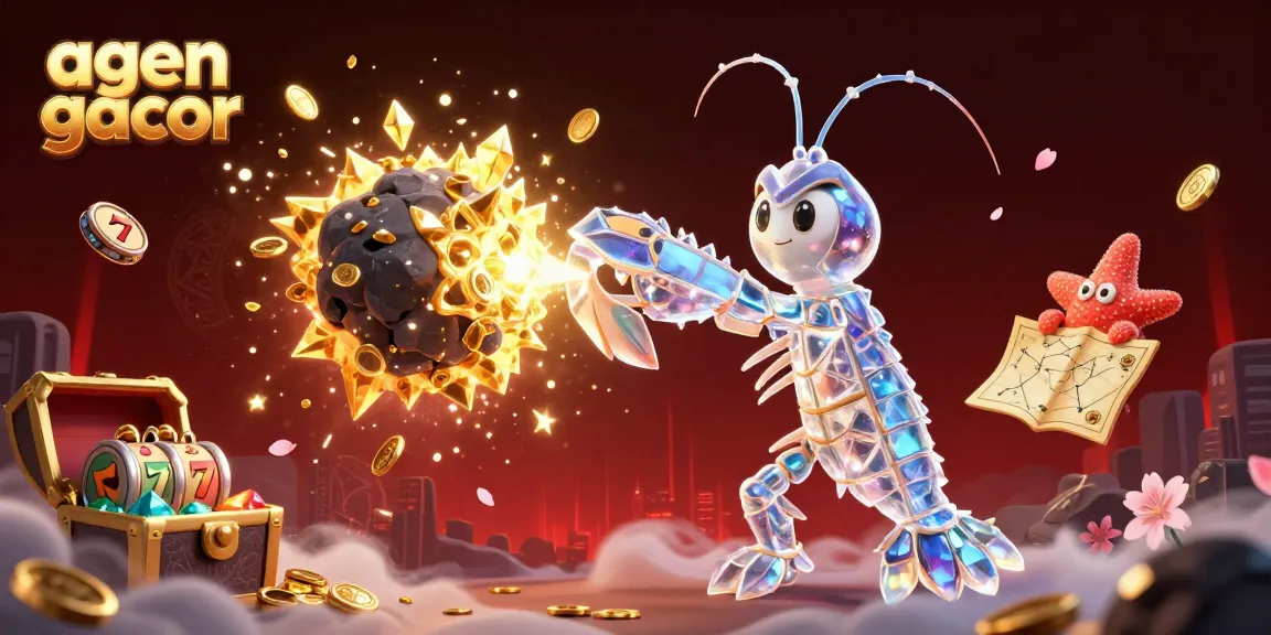 Engage with site agen gacor as a galactic samurai shrimp battles for treasure amidst casino elements.