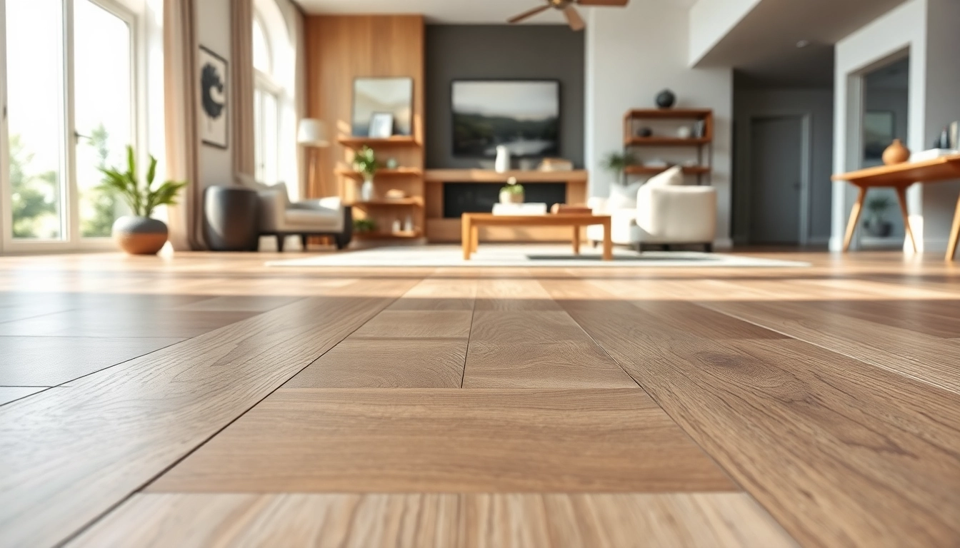 Experience luxury vinyl flooring in a modern living space with elegant patterns and textures.
