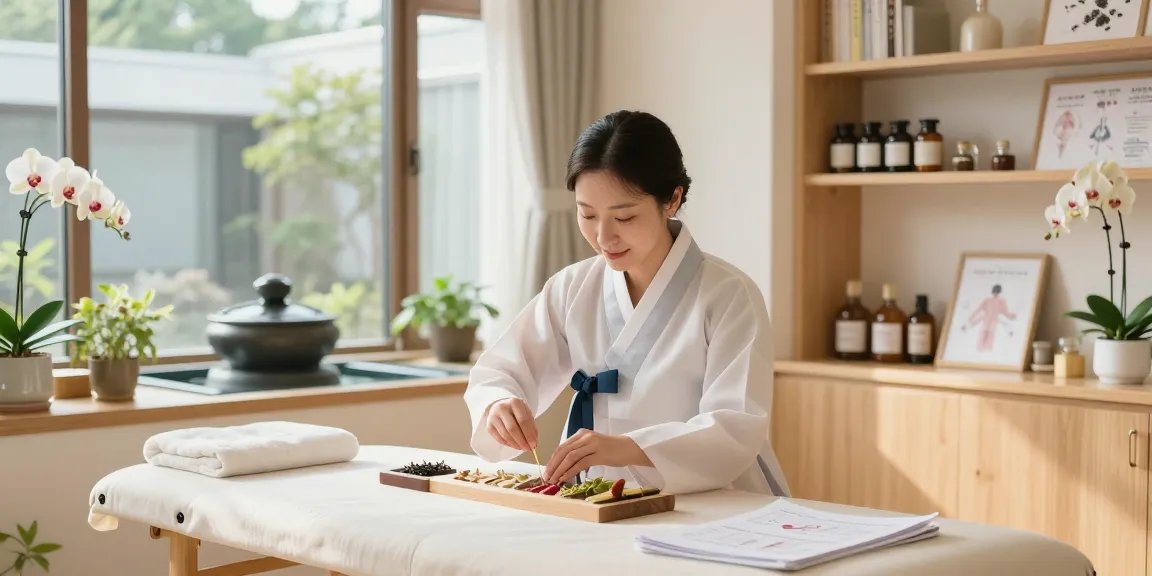 Welcoming treatment room at 영통한의원 with calming atmosphere and healing elements.