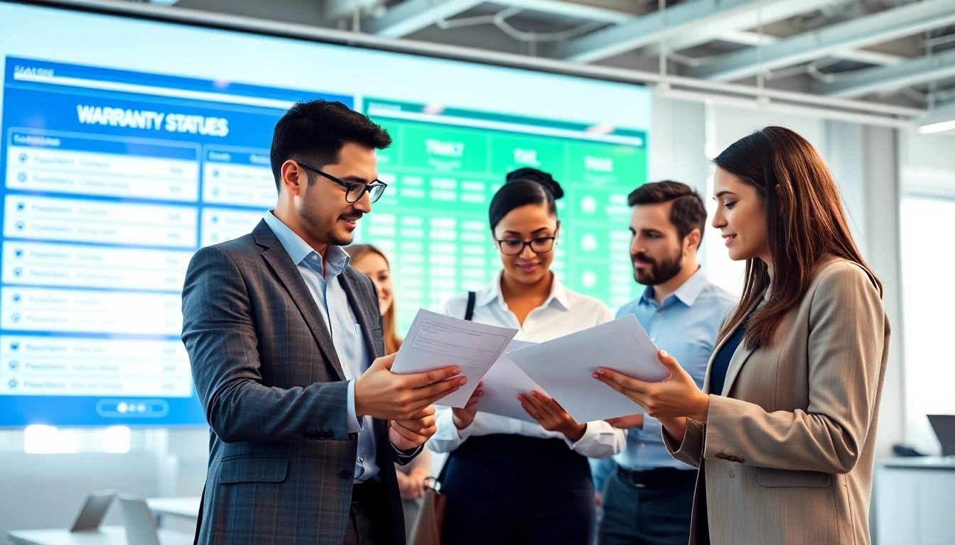Fast warranty claim decisions being processed by a diverse team in a modern office.