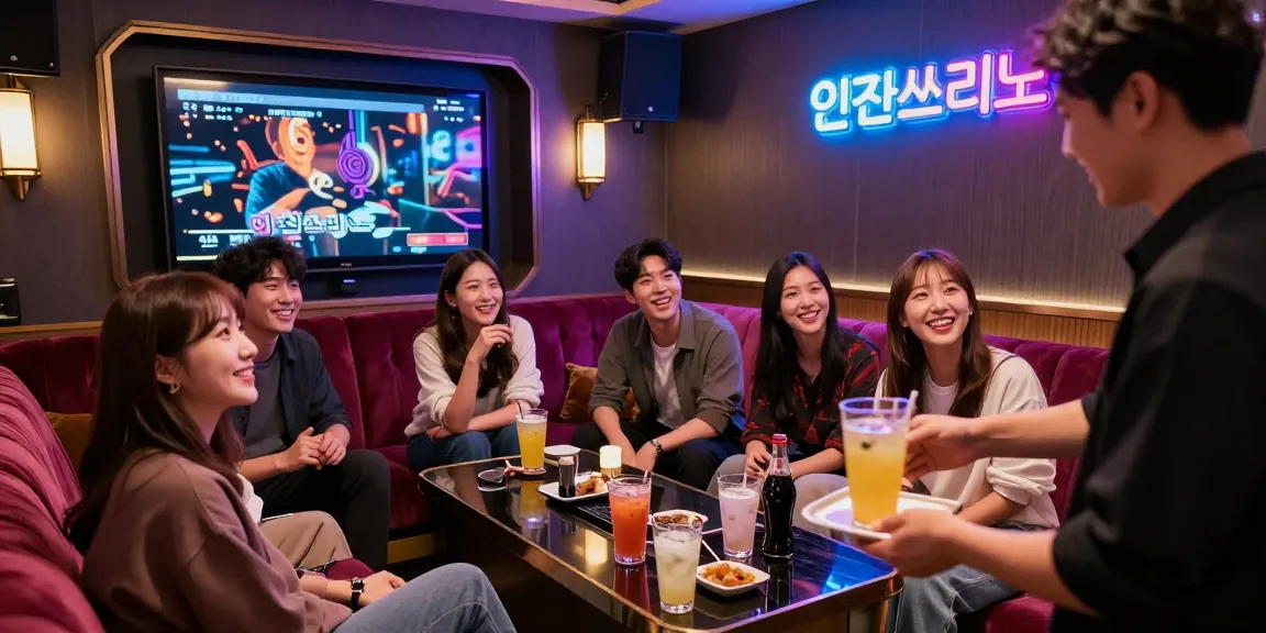 인천쓰리노 vibrant nightlife scene with friends enjoying karaoke in a luxurious setting