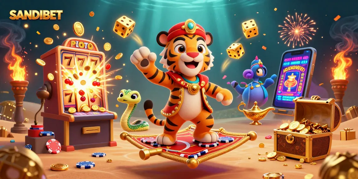 SANDIBET brings thrilling casino adventures alive with a 3D cartoon sultan character and jackpot excitement.