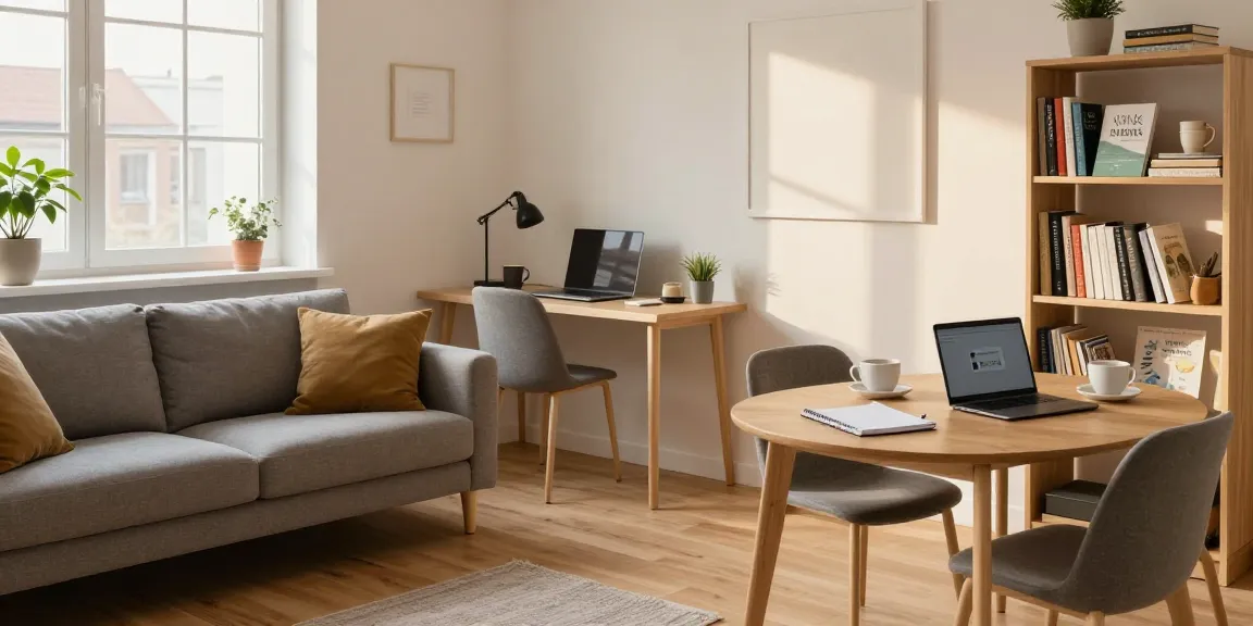 Monteurzimmer in Hannover: Gemütliches Apartment für Geschäftsreisende mit Arbeitsbereich und natürlichem Licht.