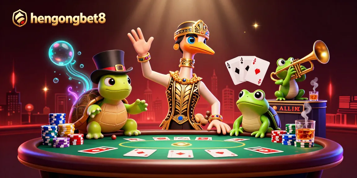 Practice winning strategies at hengongbet8 in this vibrant 3D casino scene featuring engaging characters and lively game elements.