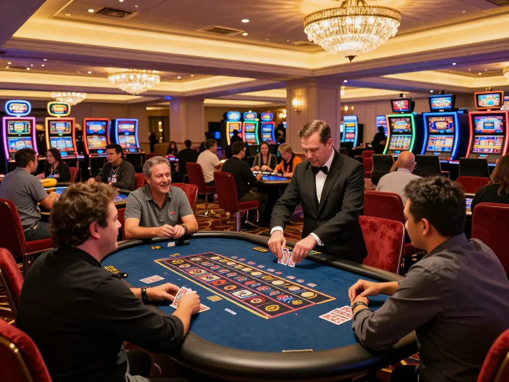 SC88 players engaged at a vibrant casino table, showcasing excitement and strategic gameplay.