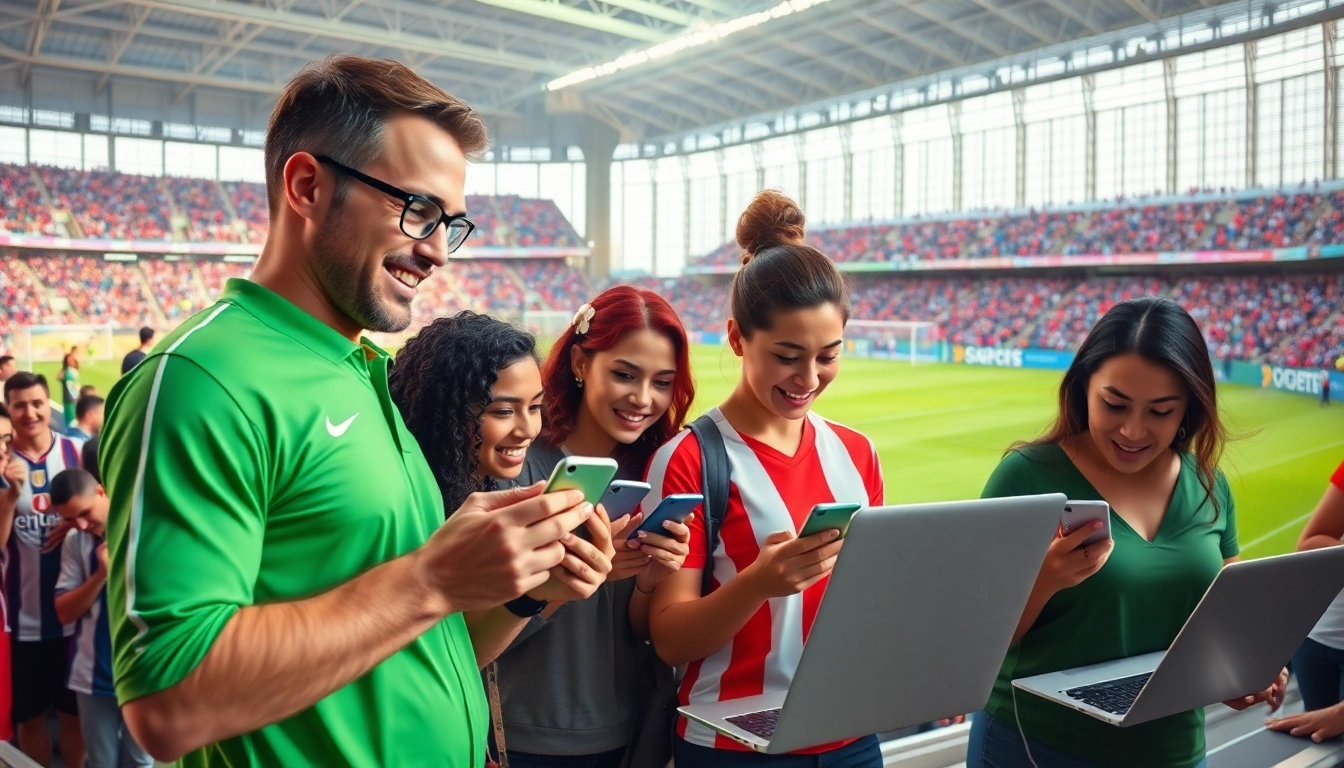 Engaging visuals of best online sportsbooks India with diverse individuals enjoying sports betting experience