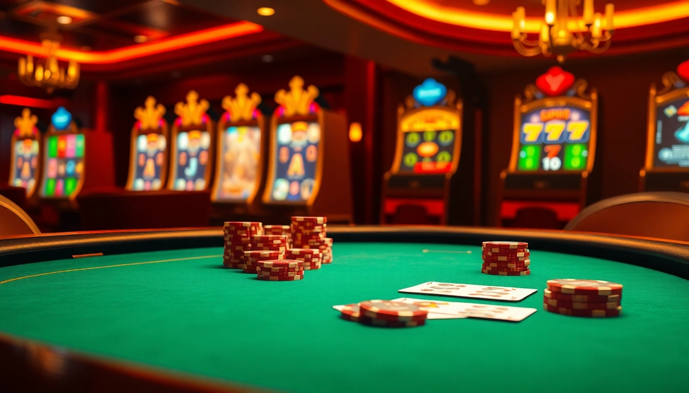Découvrez l'excitation du casino en ligne France fiable avec une scène de poker en ligne luxueuse présentant des jeux et des gains vibrants.