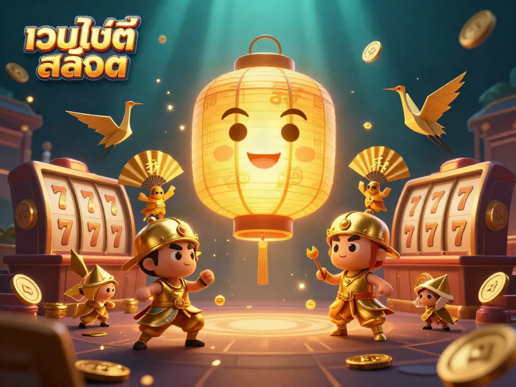 สนุกสนานไปกับเว็บไซต์สล็อต ที่มีตัวละครวิญญาณโคมไฟทองในคาสิโนกลางคืน