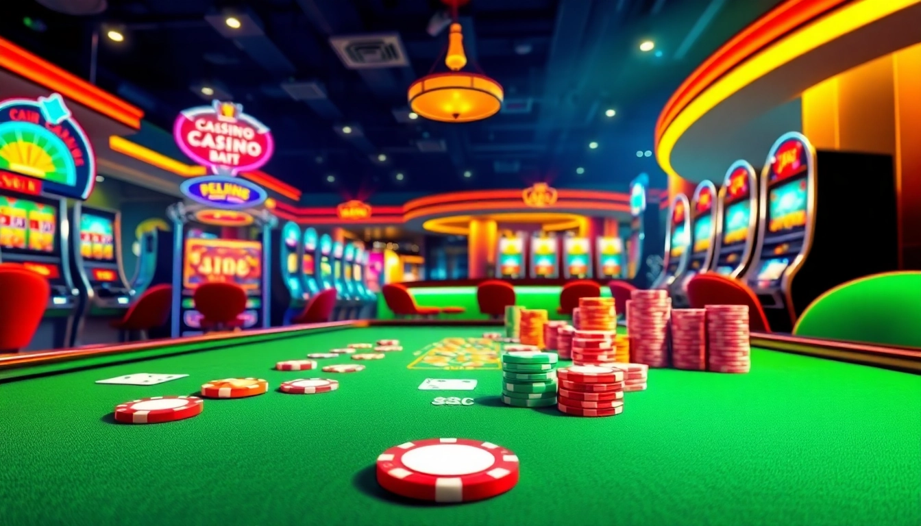 Neue casino bonus ohne einzahlung auf lebendigem Casinotisch mit Chips und Spielkarten.