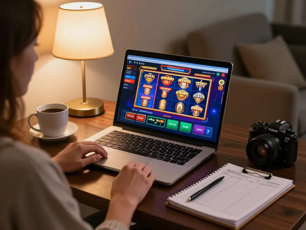 Engaging in online slot gacor gaming with strategic bankroll management at home.