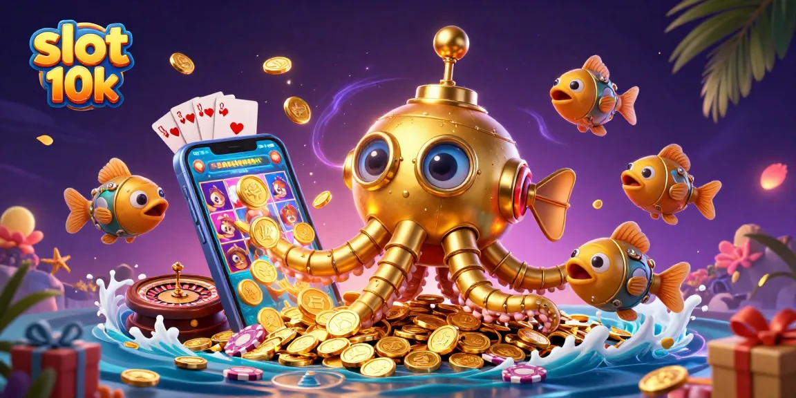 Experience thrilling gameplay with slot 10k, featuring colorful slot reels and a dynamic digital casino scene.