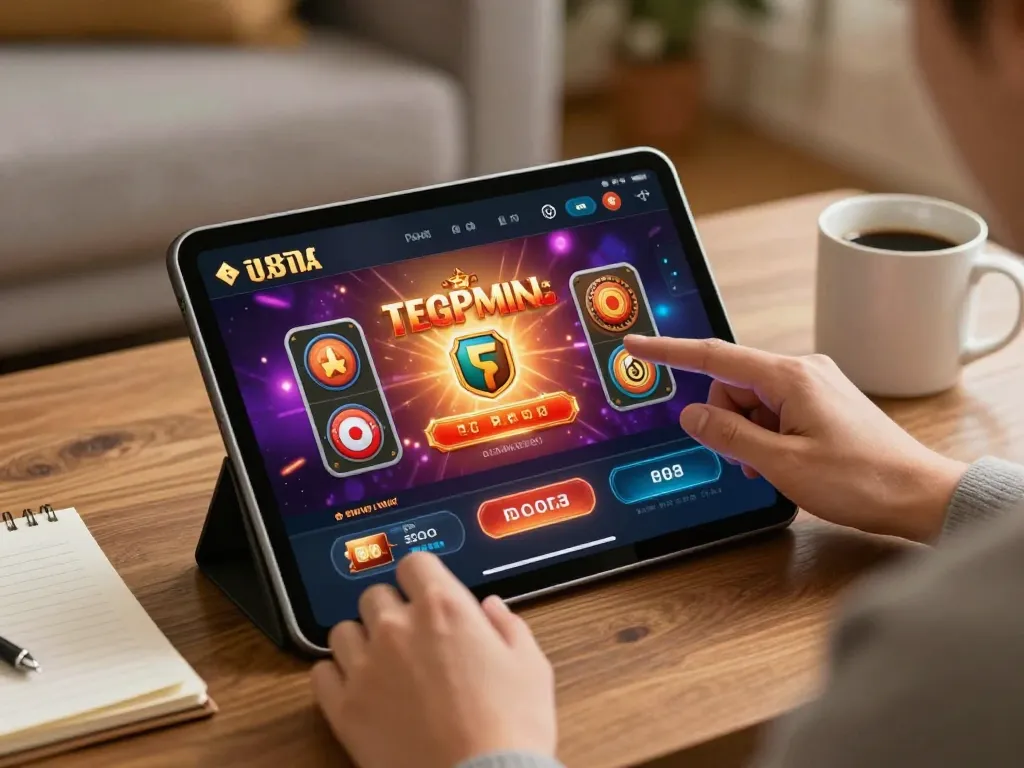 Person engaged in casinò online europei gaming on tablet in a cozy home setting, emphasizing strategic play.