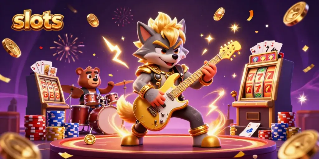 Experience exciting slots action with vibrant characters and dynamic casino elements!