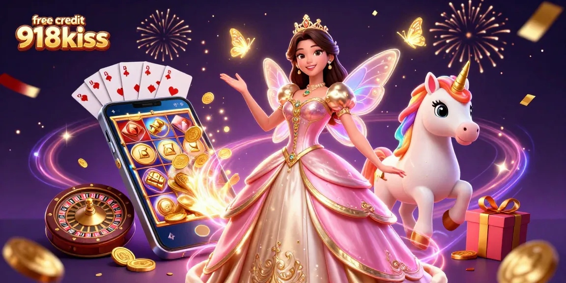 Engage with free credit 918kiss by exploring slots in a vibrant, magical gaming scene.