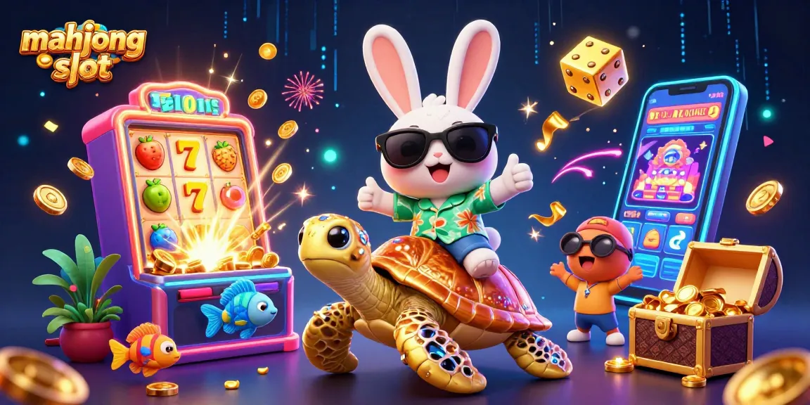 Spin and win with the mahjong slot adventure featuring a lucky rabbit and golden turtle!