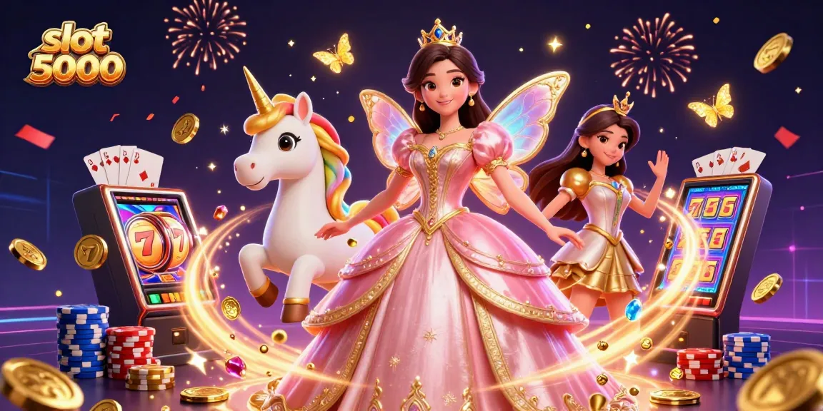 Spin the slot 5000 reels with a glamorous fairy-tale theme, featuring golden coins and rainbow unicorns.