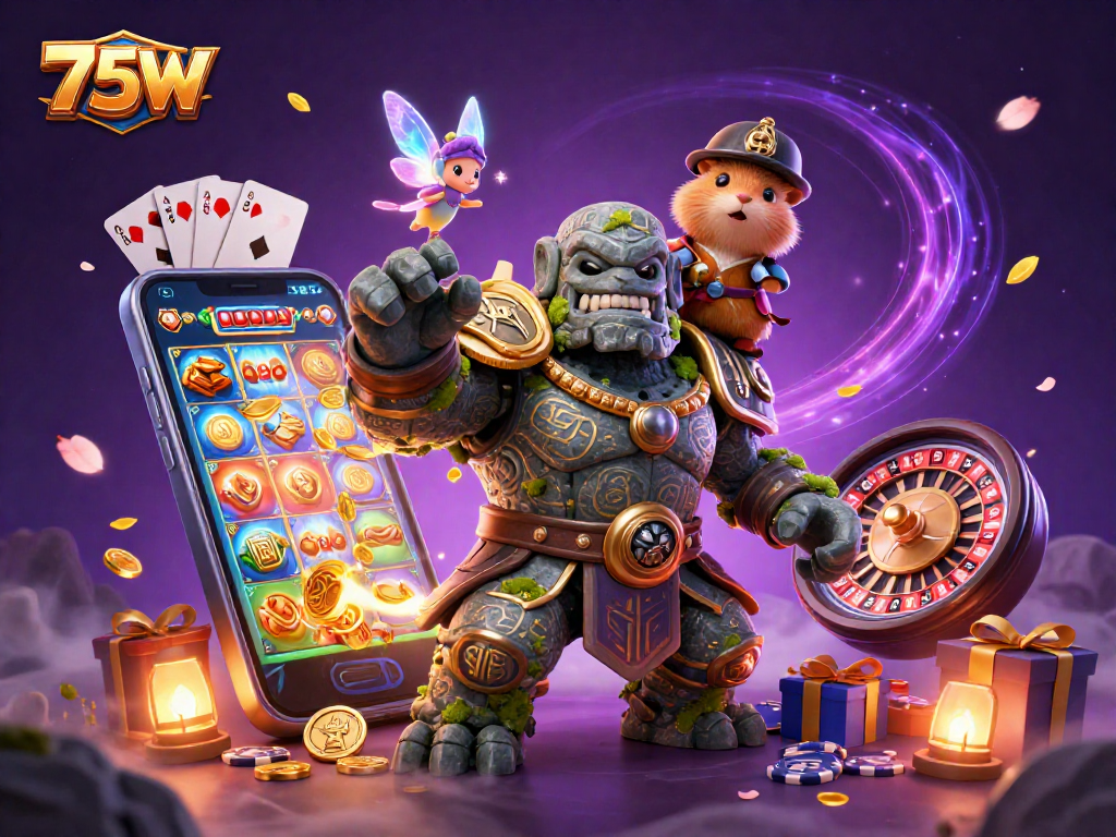 Volte a apostar com 75W em um cassino mágico com um golem guardião, uma fada e um hamster cavaleiro.