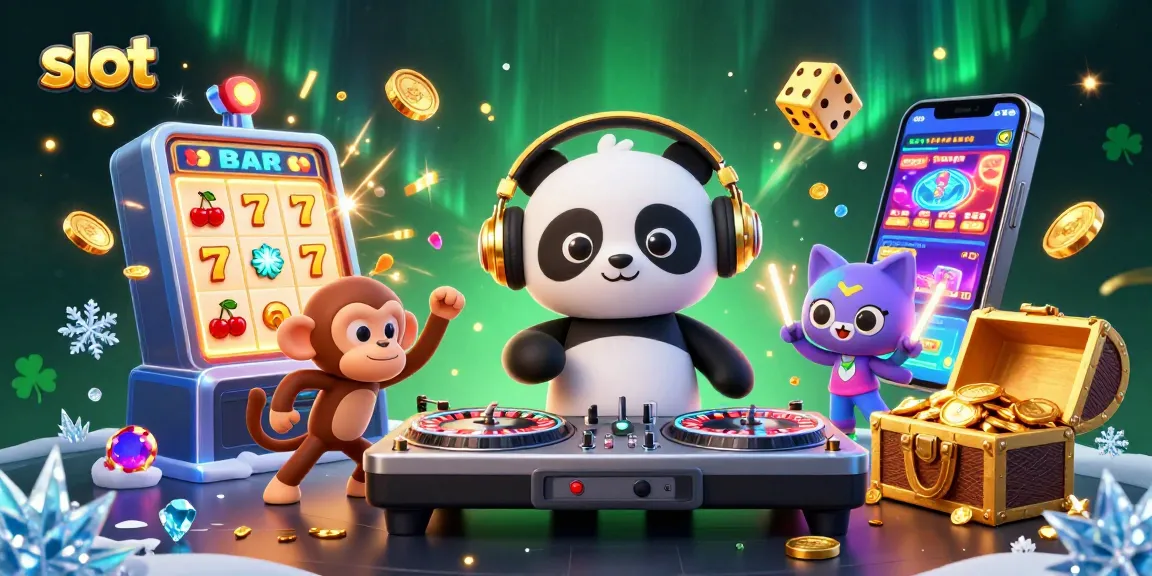 Slot yang menguntungkan dengan DJ panda, monyet breakdance, dan kitten bersinar di festival permainan.