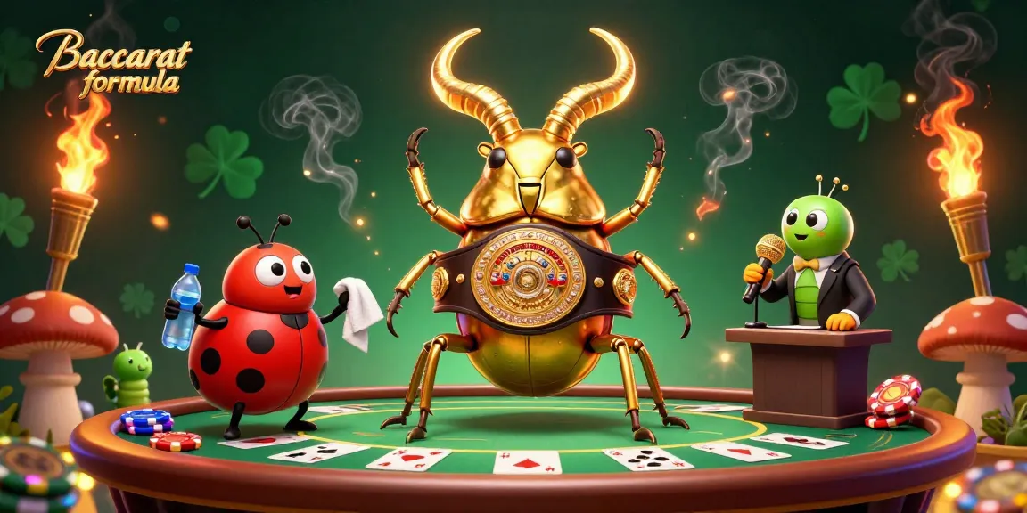 Engage in thrilling Baccarat formula gameplay with dynamic characters and casino elements in an energetic 3D scene.