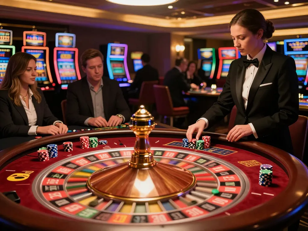 NHÀ CÁI AE888 players engaging in exciting roulette gameplay at a vibrant casino table.