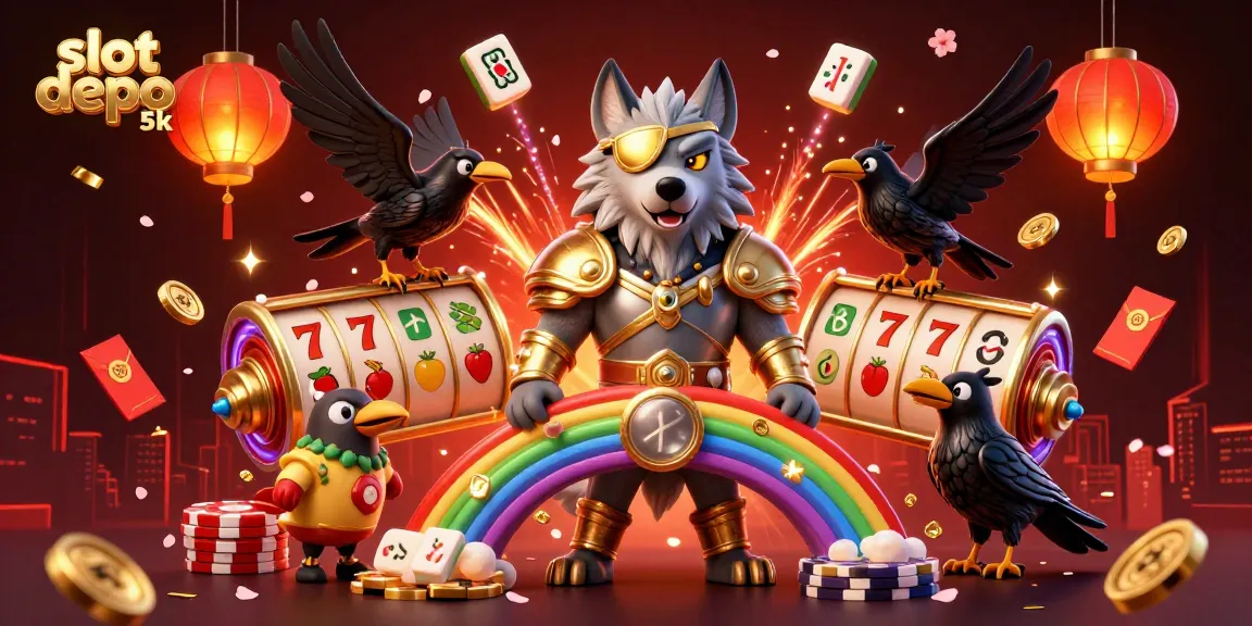 Engage with the vibrant scene of slot depo 5k featuring Odin and unique casino elements, showcasing the excitement of online gambling.