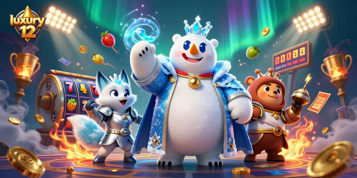 Experience luxury 12 casino gaming with thrilling slot reels and royal characters.