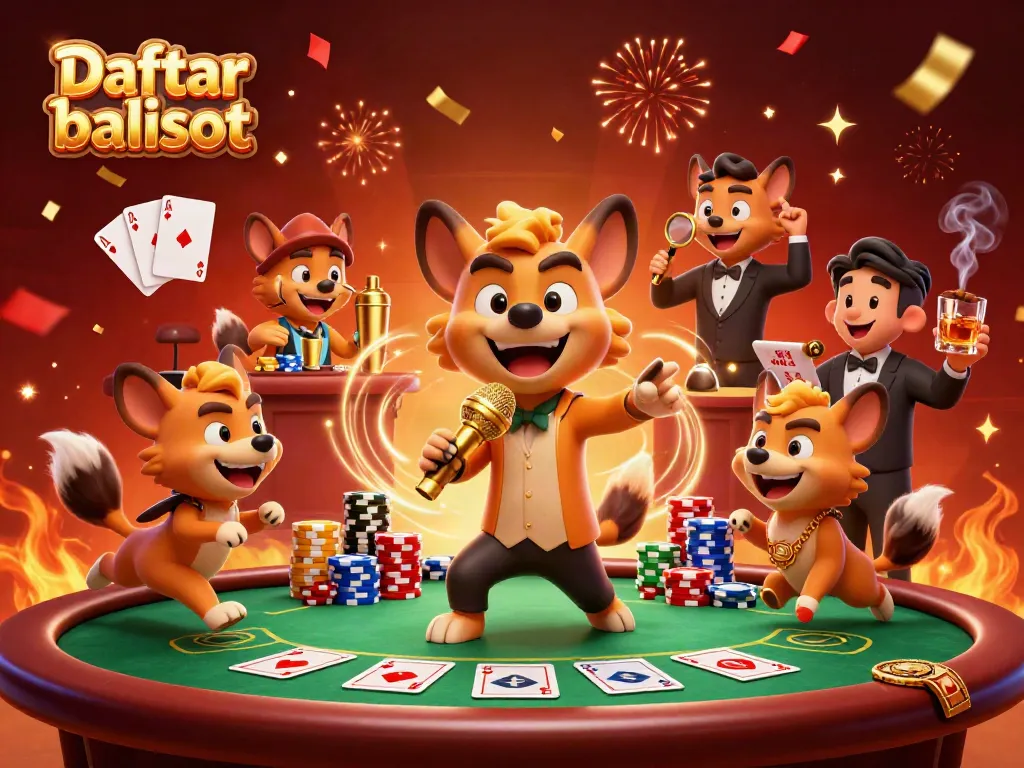 Experience the excitement of Daftar balisot with hyenas in a fun casino club, showcasing vibrant game elements.