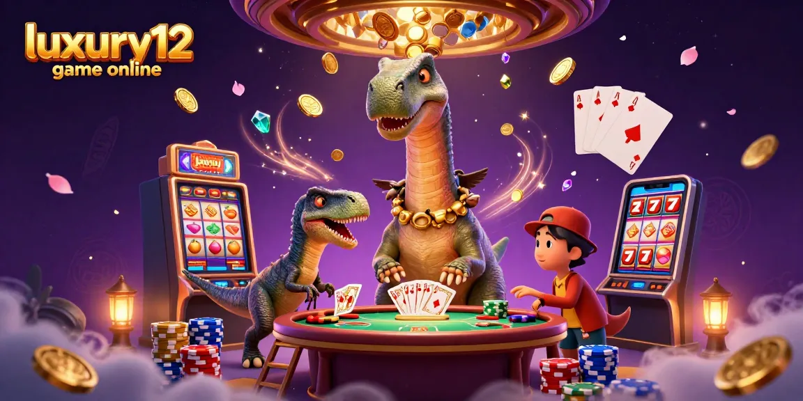 Experience the excitement of luxury12 game online with a vibrant casino scene featuring our dinosaur characters.