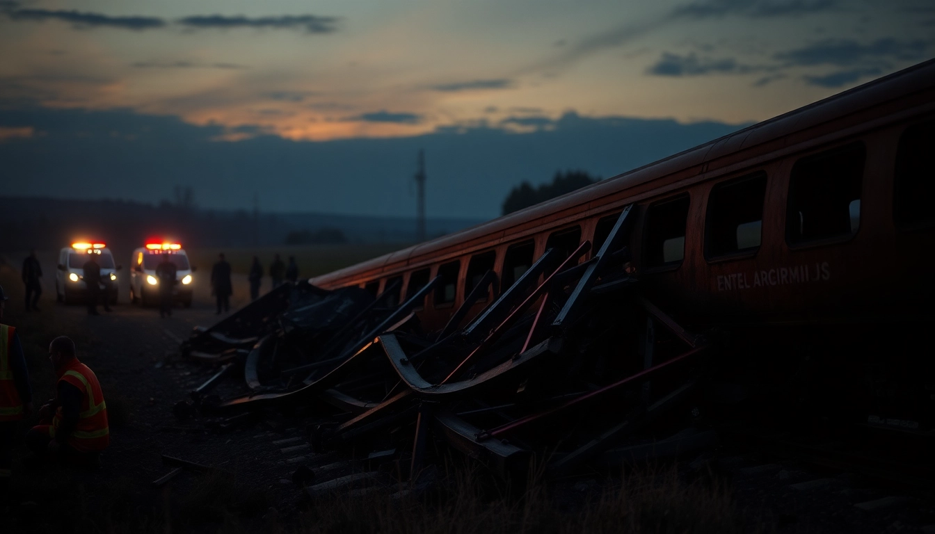 Responders at the scene of the spain train crash, capturing the urgency and emotional impact.