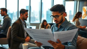 Highlighting new york jobs, a diverse group collaborates in a vibrant NYC office.