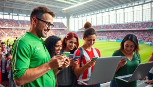 Engaging visuals of best online sportsbooks India with diverse individuals enjoying sports betting experience