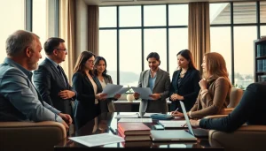 Engaging estate planning San Antonio consultation showcasing diverse professionals in a modern office.