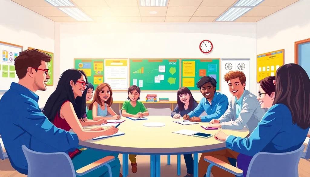 Engaging students in a collaborative Education environment showcasing diversity.