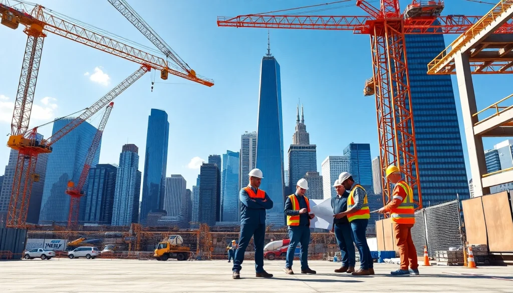New York City General Contractor actively managing construction at a vibrant job site
