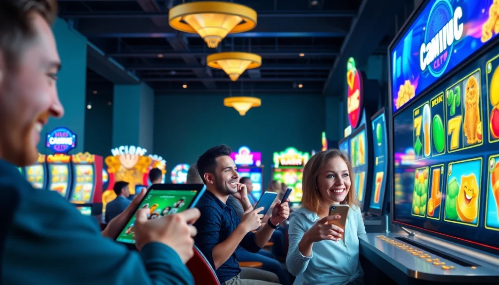 Situs kode4d online gaming platform featuring vibrant slot games and excited players.