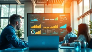 Analyze the Instagram smm panel performance in a modern digital marketing workspace.