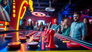 Jelajahi pengalaman bermain Plinko demo dengan papan penuh warna dan bola menari.