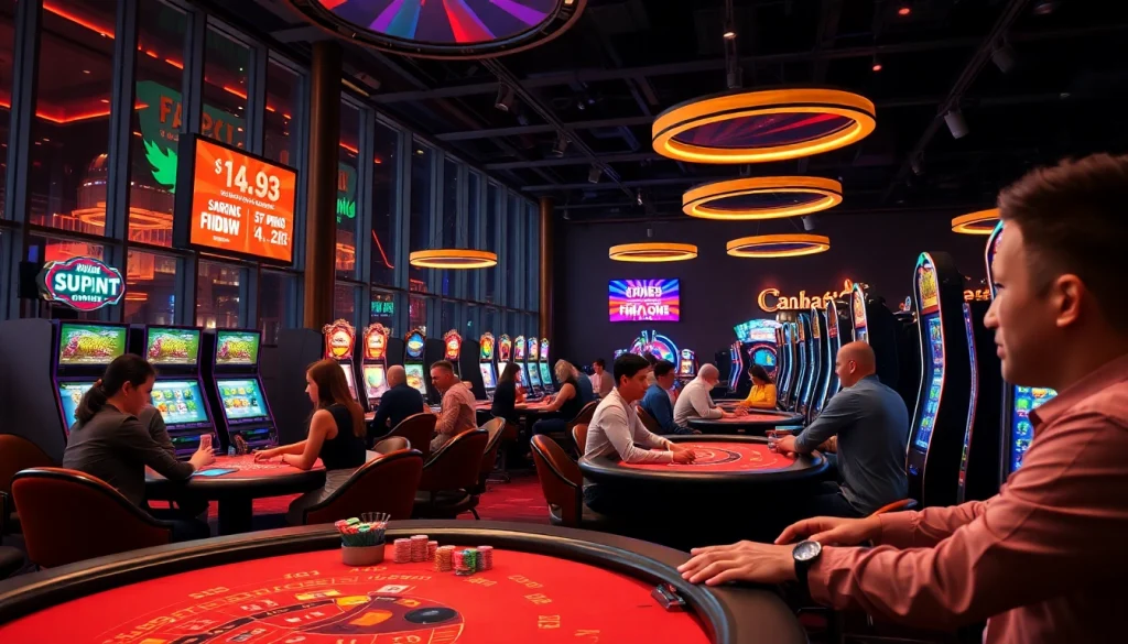 Experience the excitement of playing at an online casino Canada with vibrant gaming scenes.
