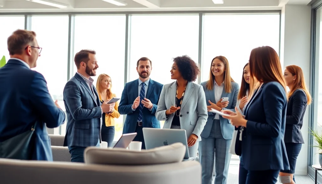 Engage with a platform to connect businesses and salespeople in a professional networking setting.