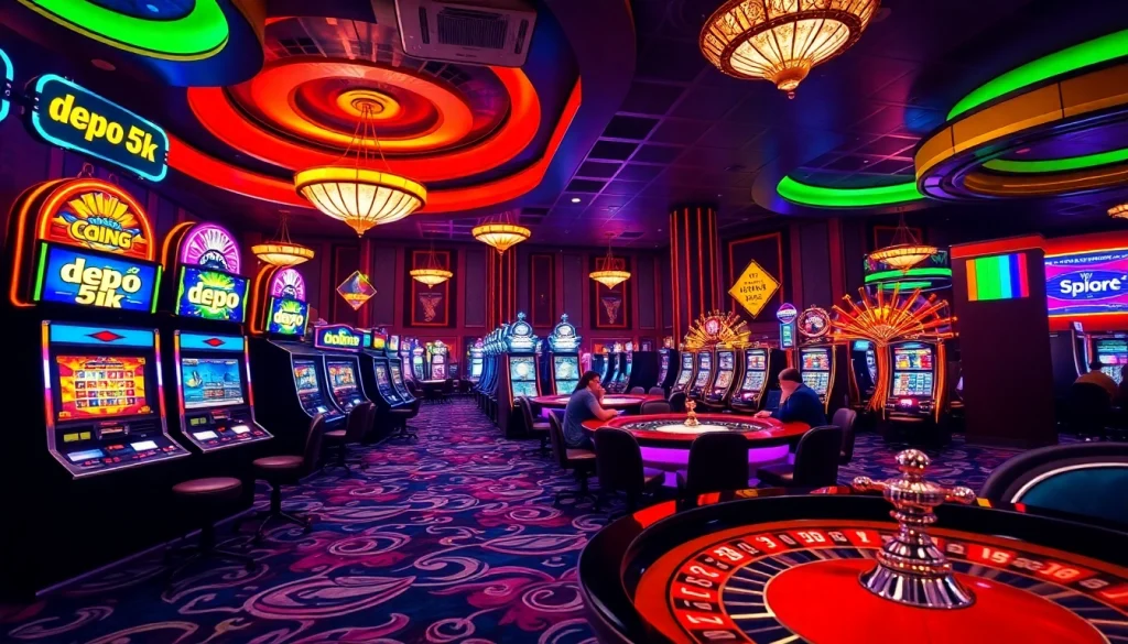 Rasakan sensasi Depo 5k di kasino mewah dengan mesin slot yang penuh warna.